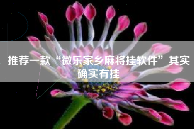 推荐一款“微乐家乡麻将挂软件	”其实确实有挂