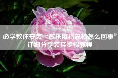 必学教你安装“微乐麻将总输怎么回事”详细分享装挂步骤教程