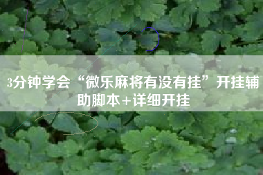 3分钟学会“微乐麻将有没有挂”开挂辅助脚本+详细开挂