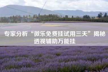 专家分析“微乐免费挂试用三天”揭秘透视辅助万能挂