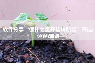 软件分享“德扑之星开挂辅助器	”开挂(透视)辅助