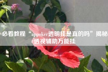 必看教程“appoker透明挂是真的吗”揭秘透视辅助万能挂