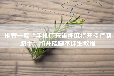 推荐一款“手机广东雀神麻将开挂控制助手”附开挂脚本详细教程