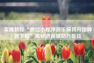 实操教程“微信小程序微乐麻将开挂神器下载”揭秘透视辅助万能挂