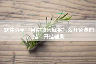 软件分享“河南微乐麻将怎么开免费的挂”开挂辅助